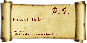 Pataki Ivó névjegykártya
