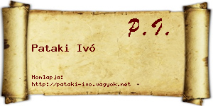 Pataki Ivó névjegykártya